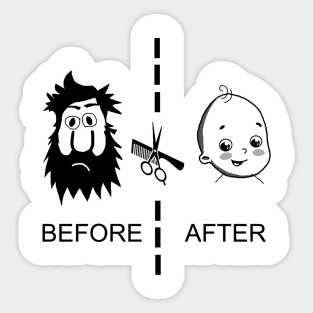 before and after Sticker